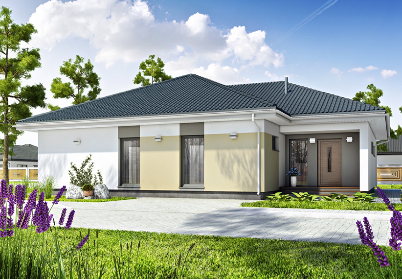 Проект 1 этажного дома из блоков PP-35